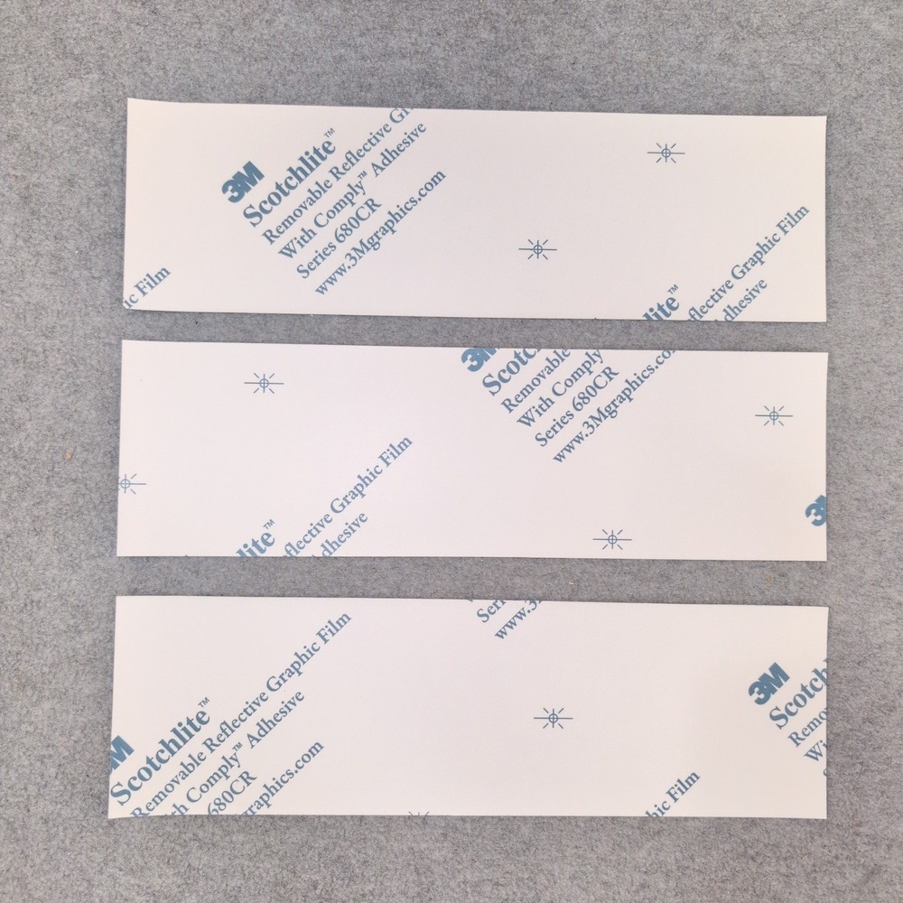 3M Scotchlite 680CR Reflective Blue Graphic Film Adhesive Decal Strips 3 Pack - Picture 4 of 6